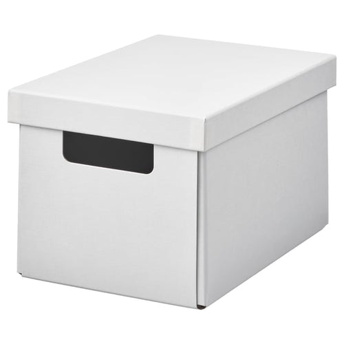 FJÄDERHARV - FJÄDERHARV Storage box with lid, white, 18x25x16 cm