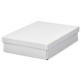 FJÄDERHARV storage box with lid, white, 25x35x8 cm