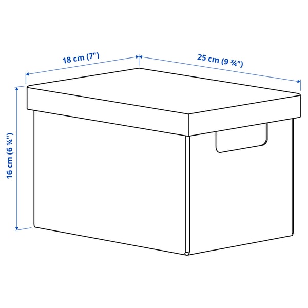 FJÄDERHARV storage box with lid, white, 18x25x16 cm
