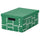 FJÄDERHARV storage box with lid, green/dotted, 25x35x16 cm