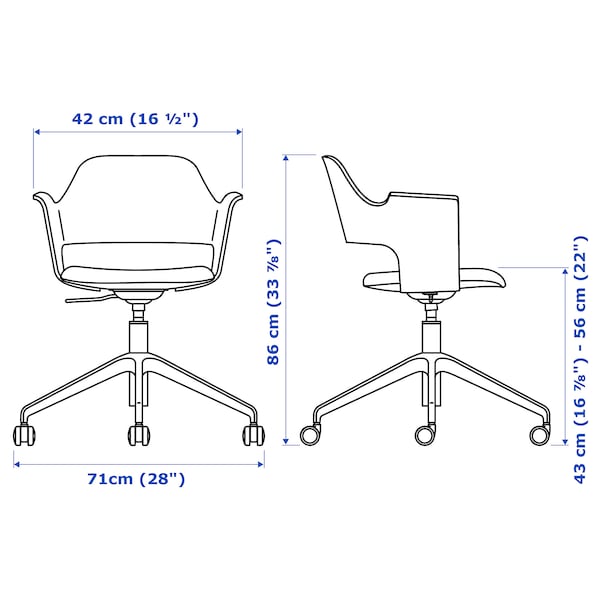 FJÄLLBERGET Conference chair, black stained ash veneer/Gunnared dark grey ,