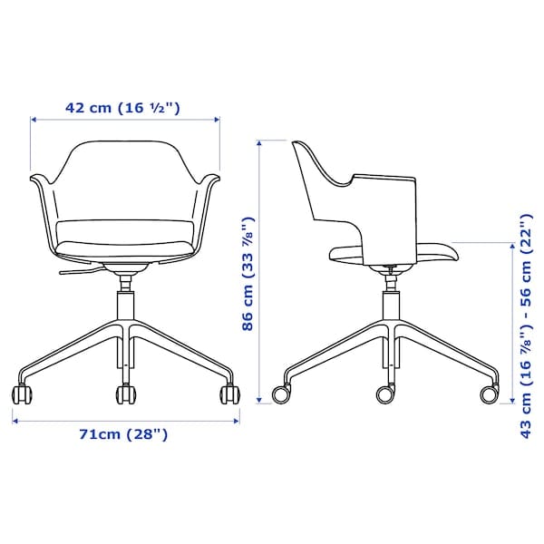 Ikea FJÄLLBERGET Conference chair, black stained ash veneer/Gunnared dark grey ,