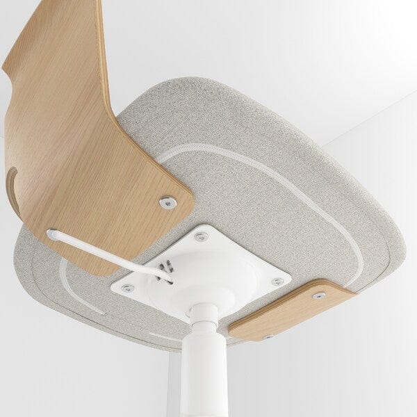 Ikea FJÄLLBERGET Wheelchair with wheels - veneered white mord oak/Gunnared beige ,