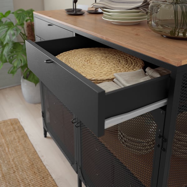 FJÄLLBO sideboard, black, 111x47x95 cm