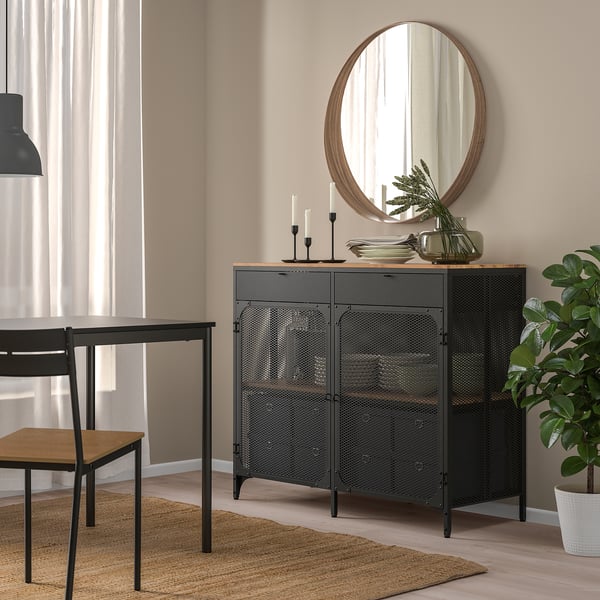 FJÄLLBO sideboard, black, 111x47x95 cm