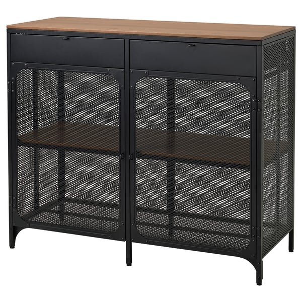 FJÄLLBO sideboard, black, 111x47x95 cm