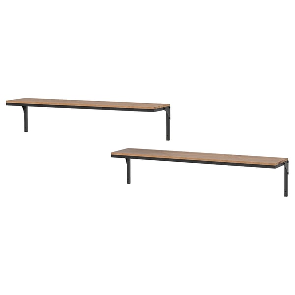 FJÄLLBO wall shelf combination, black, 101 cm