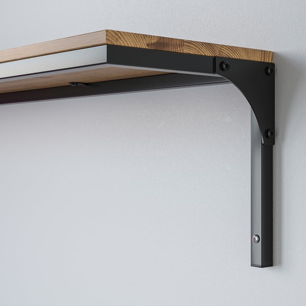 FJÄLLBO wall shelf combination, black, 101 cm