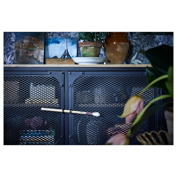 FJÄLLBO - FJÄLLBO TV storage combination, black, 250x36x95 cm