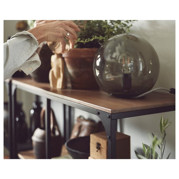 FJÄLLBO - FJÄLLBO TV storage combination, black, 250x36x95 cm