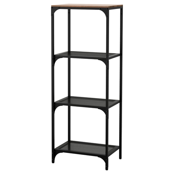 FJÄLLBO - FJÄLLBO Shelving unit, black, 51x136 cm