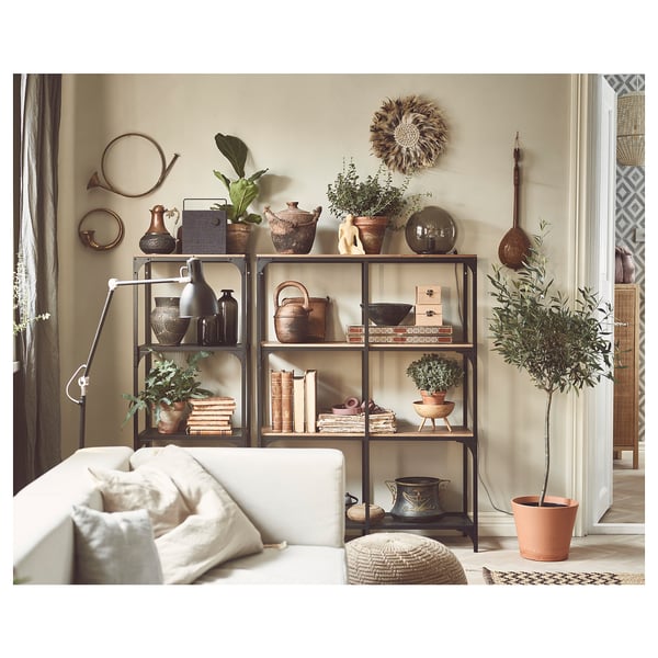 FJÄLLBO shelving unit, black, 51x136 cm