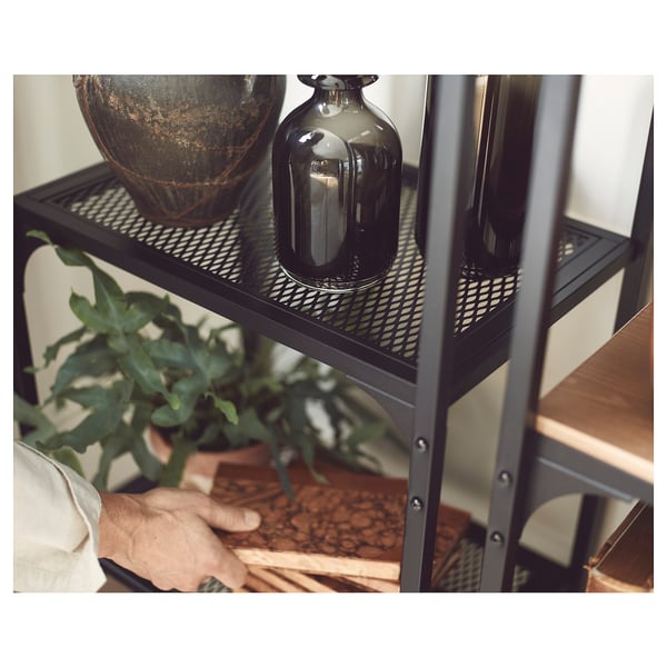 FJÄLLBO - FJÄLLBO Shelving unit, black, 51x136 cm