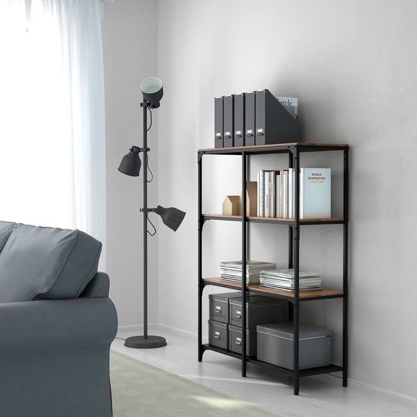 FJÄLLBO shelving unit, black, 100x136 cm