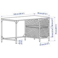 FJÄLLBO - Desk, black,140x70 cm