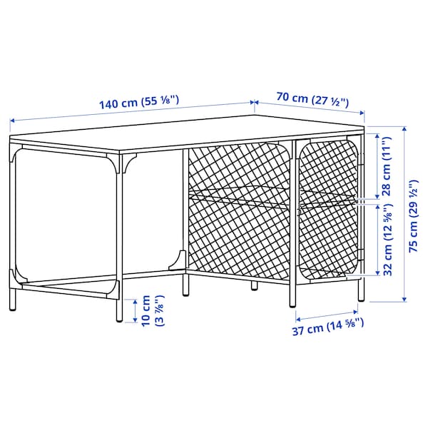 Ikea FJÄLLBO - Desk, black, 140x70 cm