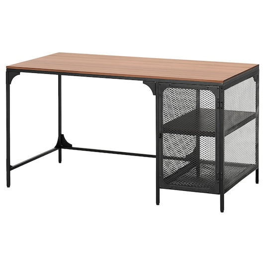 FJÄLLBO - Desk, black, 140x70 cm