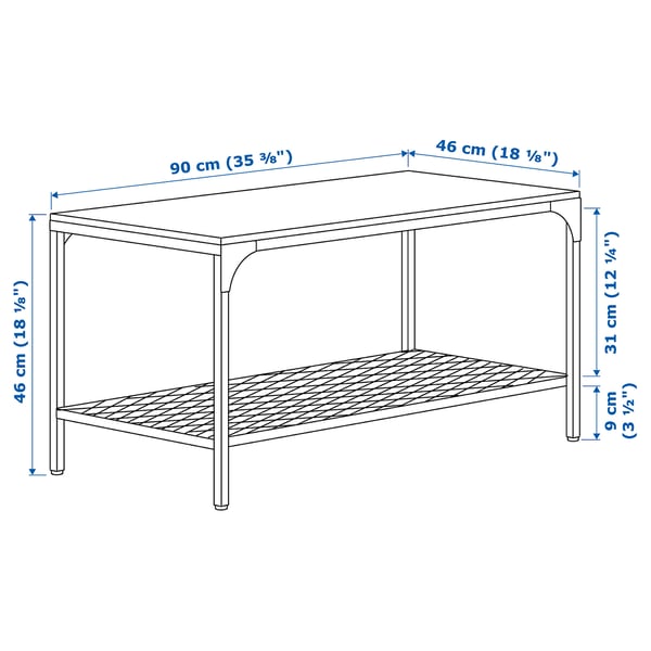 FJÄLLBO coffee table, black, 90x46 cm