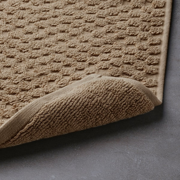 FJÄLLKATTFOT - Bath mat, beige, 50x80 cm