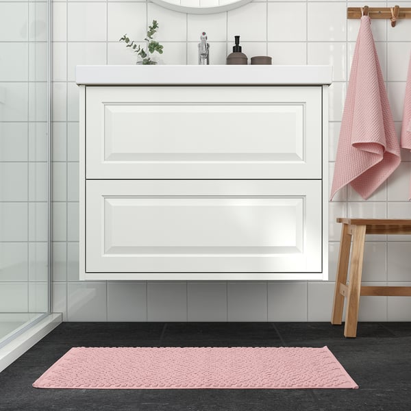 FJÄLLKATTFOT bath mat, pale pink, 50x80 cm
