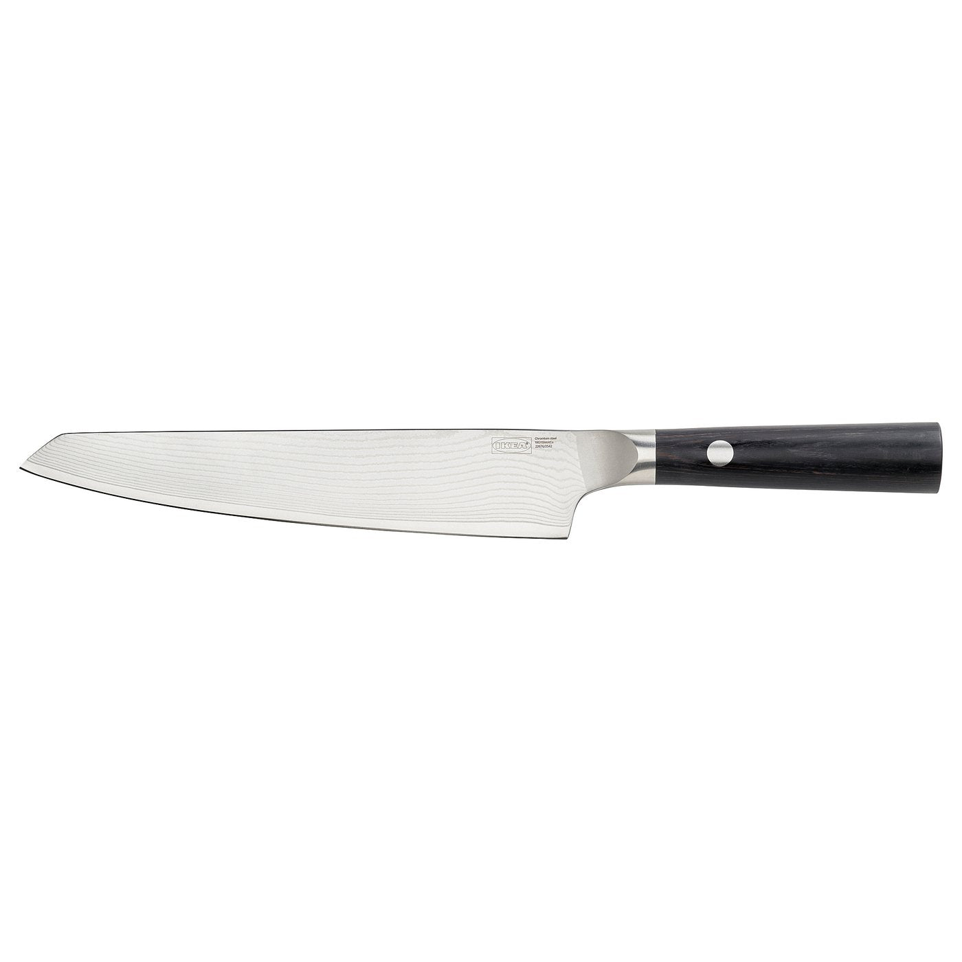 FJÄLLRÖDING cook's knife, damascus steel/black, 22 cm