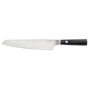 FJÄLLRÖDING cook's knife, damascus steel/black, 22 cm
