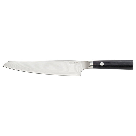 FJÄLLRÖDING cook's knife, damascus steel/black, 22 cm