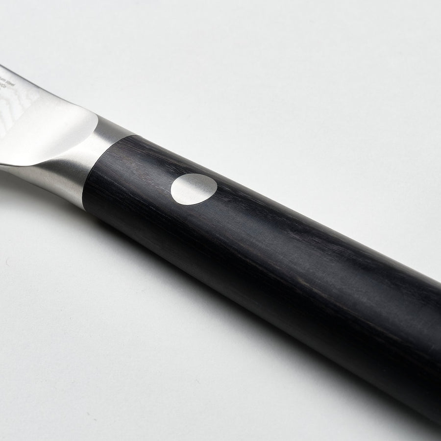 FJÄLLRÖDING cook's knife, damascus steel/black, 22 cm