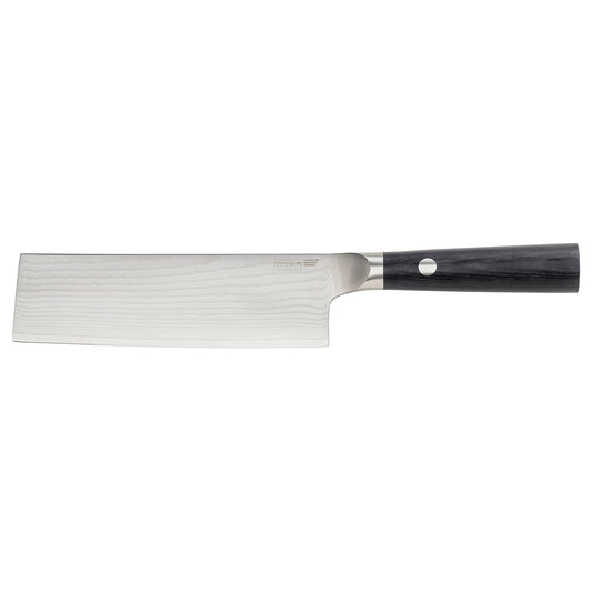 FJÄLLRÖDING nakiri knife, damascus steel/black, 18 cm
