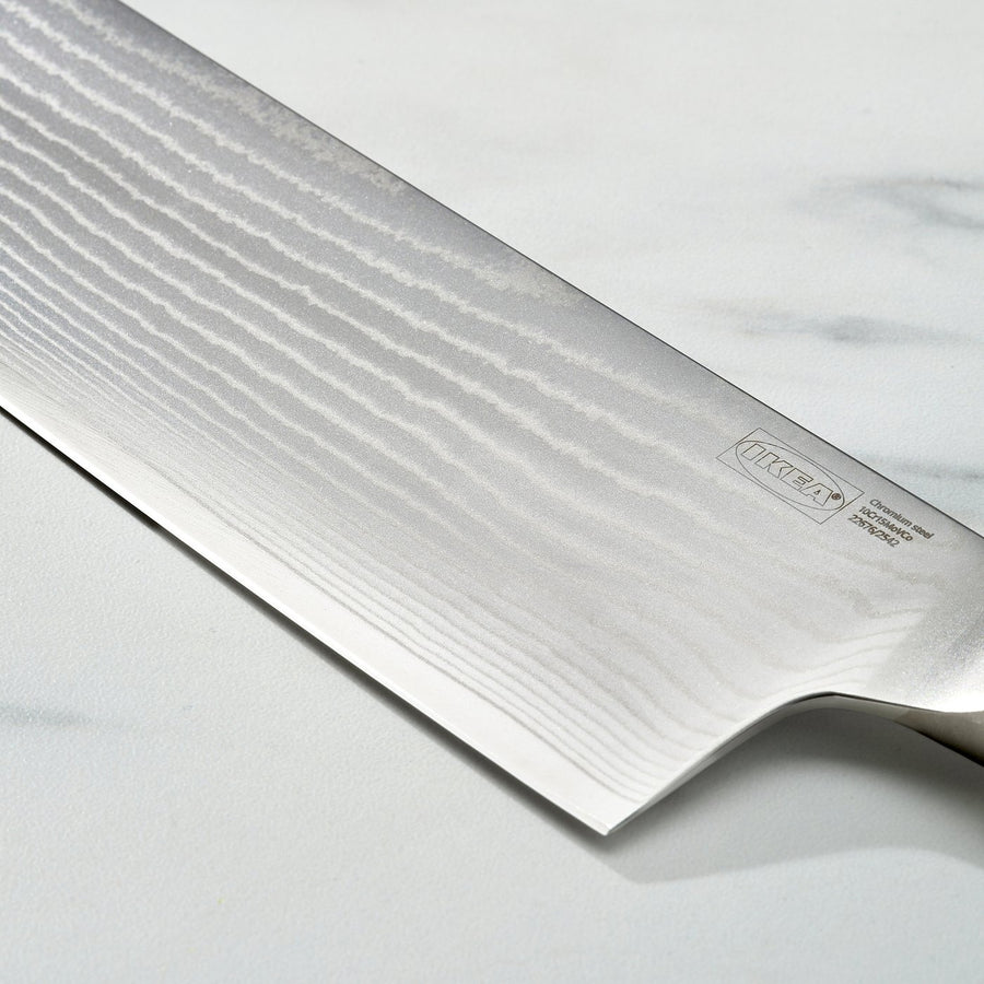 FJÄLLRÖDING nakiri knife, damascus steel/black, 18 cm