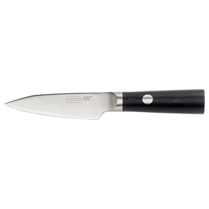 FJÄLLRÖDING paring knife, damascus steel/black, 10 cm