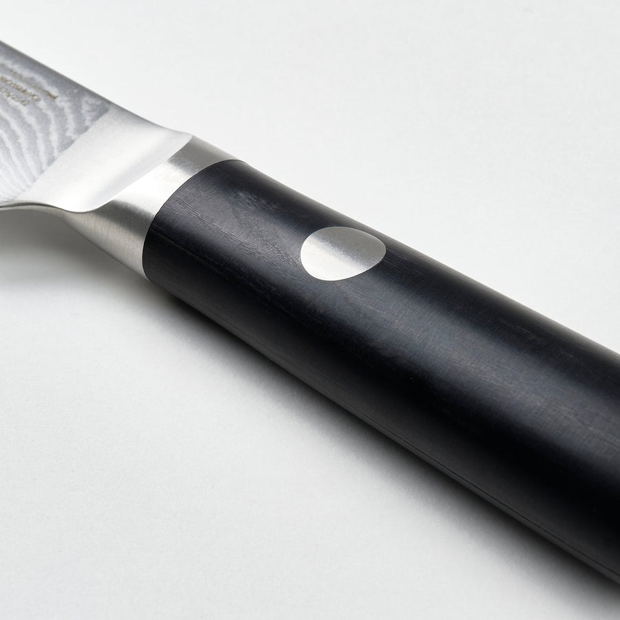 FJÄLLRÖDING paring knife, damascus steel/black, 10 cm