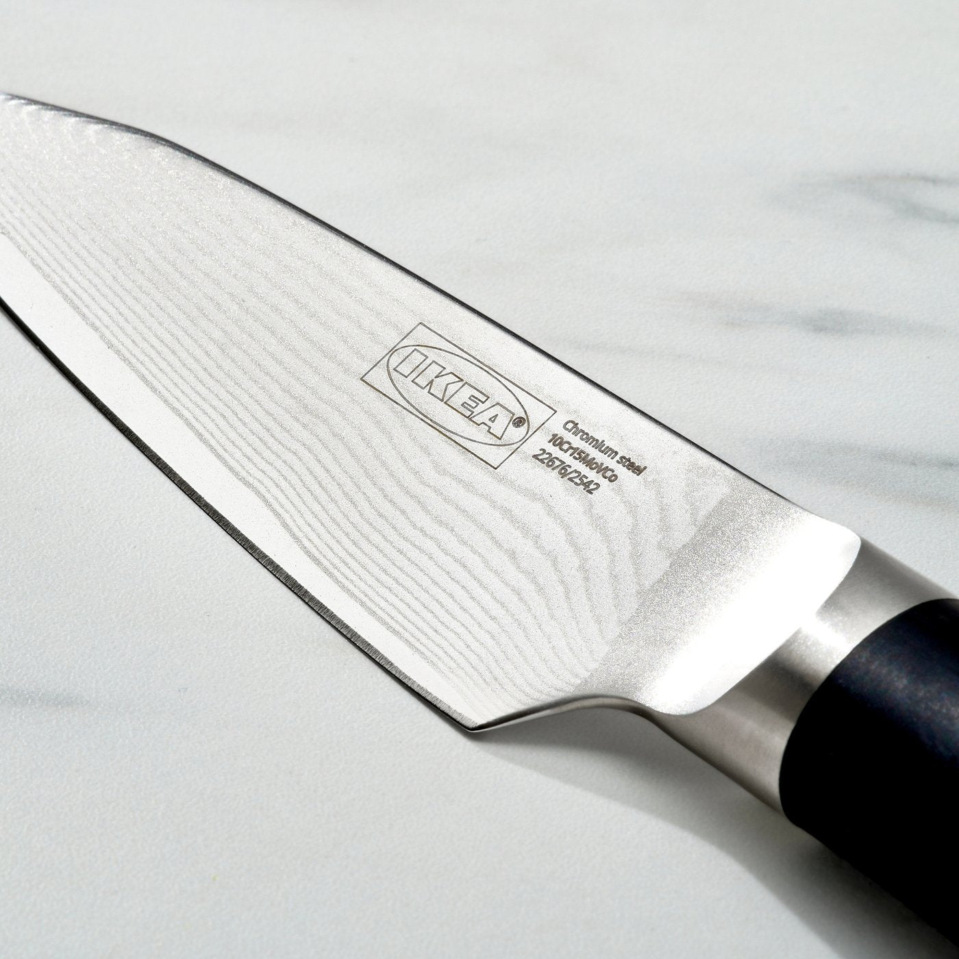 FJÄLLRÖDING paring knife, damascus steel/black, 10 cm