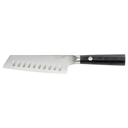 FJÄLLRÖDING santoku knife, damascus steel/black, 16 cm