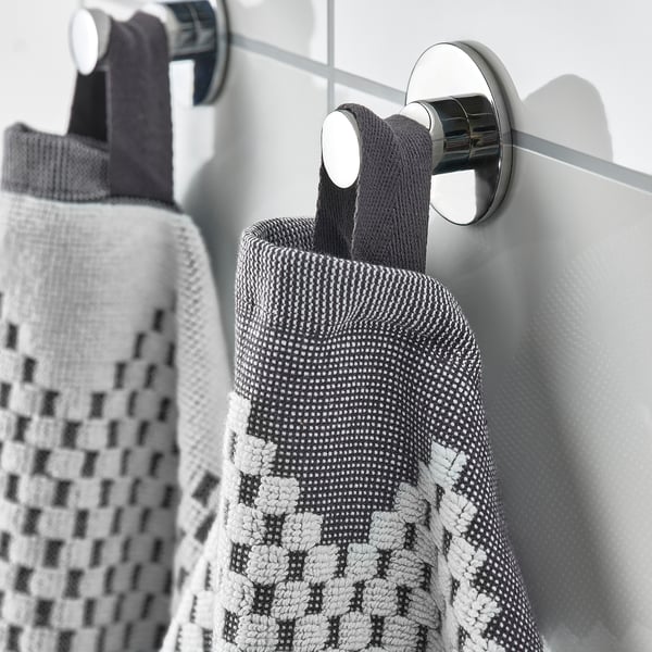 FJÄLLSTARR - FJÄLLSTARR Bath towel, white/grey, 70x140 cm