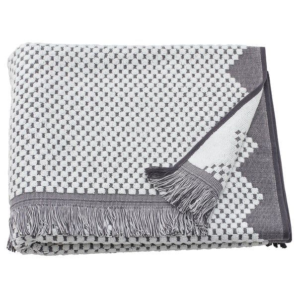 FJÄLLSTARR - FJÄLLSTARR Bath towel, white/grey, 70x140 cm
