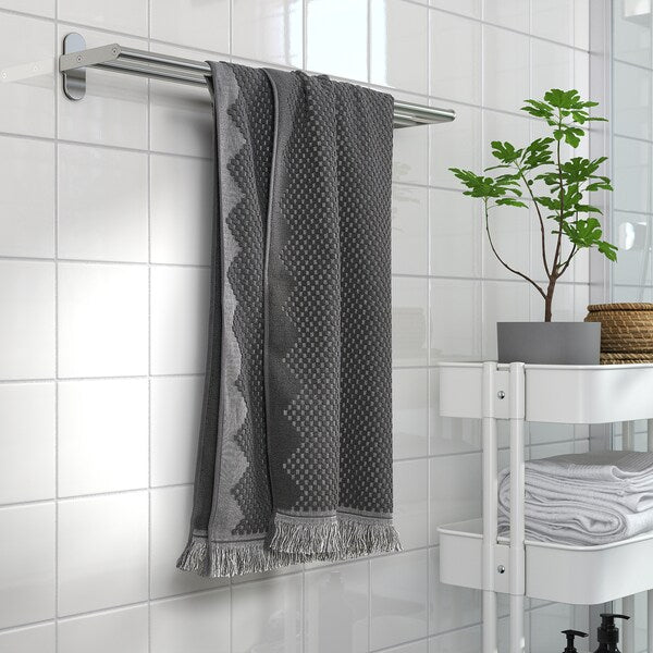FJÄLLSTARR - Towel, dark grey,70x140 cm