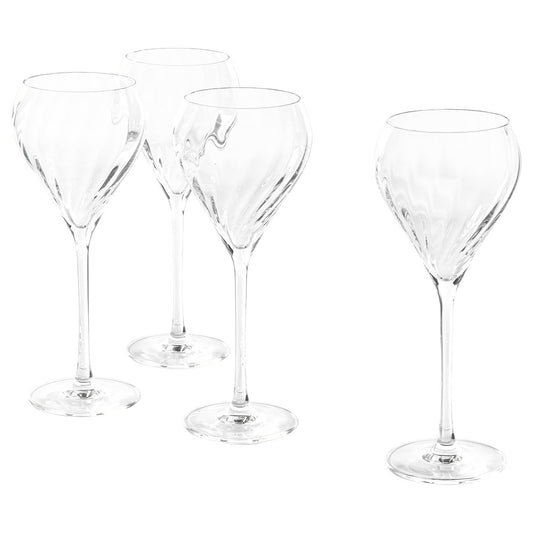 FJÄLLUGGLA champagne glass, clear glass, 23 cl, 4 pack