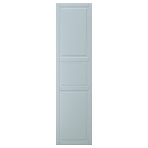 FJÄREHALS - Door with hinges, light grey-blue, 50x195 cm
