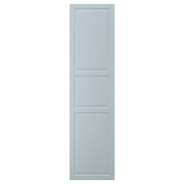 FJÄREHALS - Door with hinges, light grey-blue, 50x195 cm
