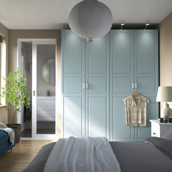 Ikea FJÄREHALS - Door with hinges, light grey-blue, 50x229 cm