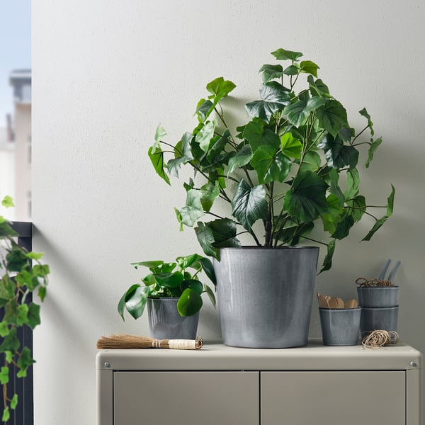 FJÄRILSBUSKE - FJÄRILSBUSKE Plant pot, in/outdoor/grey, 24 cm