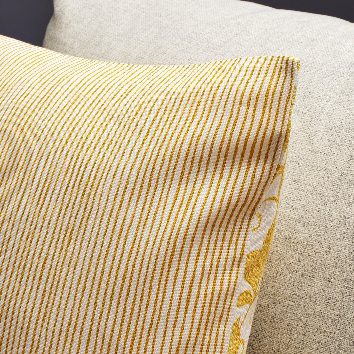 FJUNKLOCKA cushion cover, yellow/white, 50x50 cm
