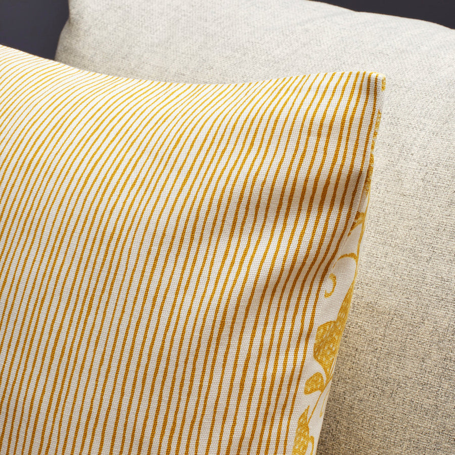 FJUNKLOCKA cushion cover, yellow/white, 50x50 cm