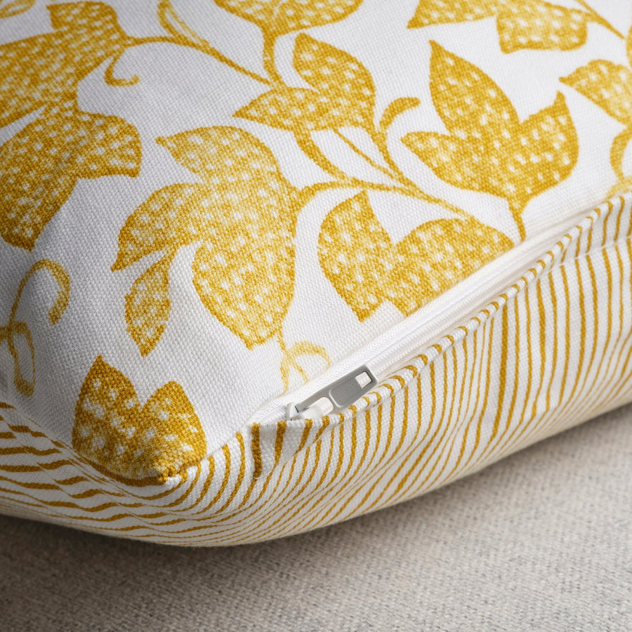 FJUNKLOCKA cushion cover, yellow/white, 50x50 cm