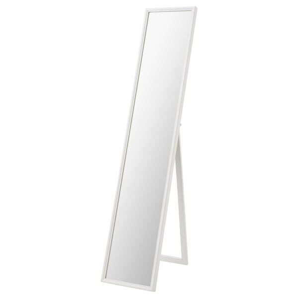 FLAKNAN standing mirror, white, 30x150 cm