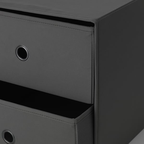 FLARRA mini chest with 2 drawers, dark grey, 33x38 cm