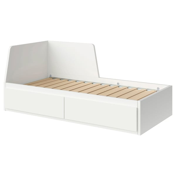 FLEKKE - FLEKKE Day-bed frame with 2 drawers, white, 80x200 cm