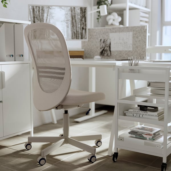 FLINTAN Office chair - beige ,