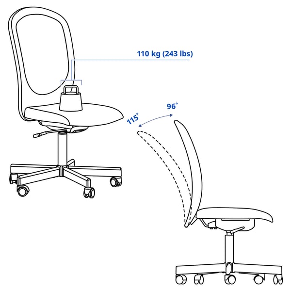FLINTAN office chair, beige, 71x114x71 cm